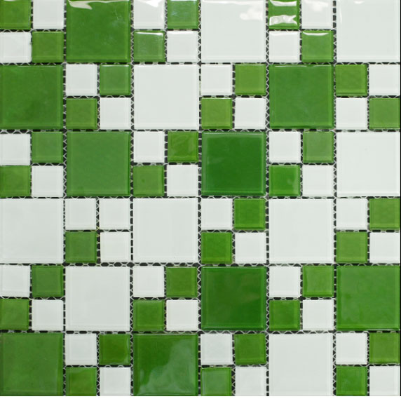 gạch mosaic trộn màu